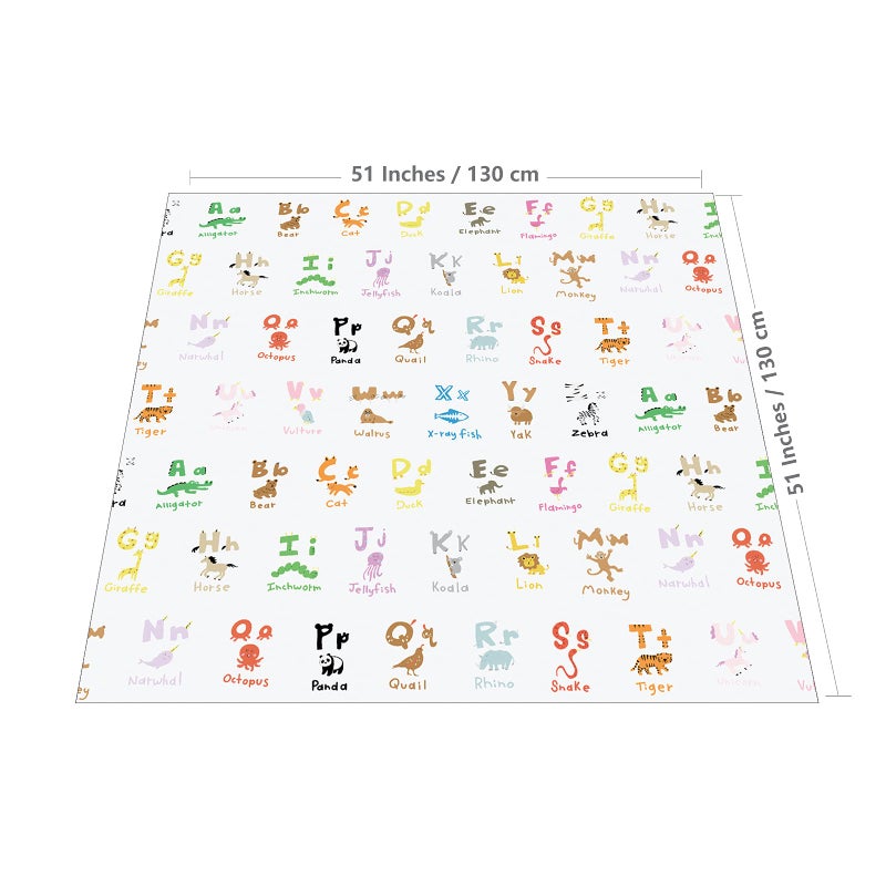 WOMUMON 51" Splat Mat for Under High Chair/Arts/Crafts, Baby Washable Spill Mat Waterproof Anti-Slip Floor Splash Mat, Portable Play Mat and Table Cloth - Image 2